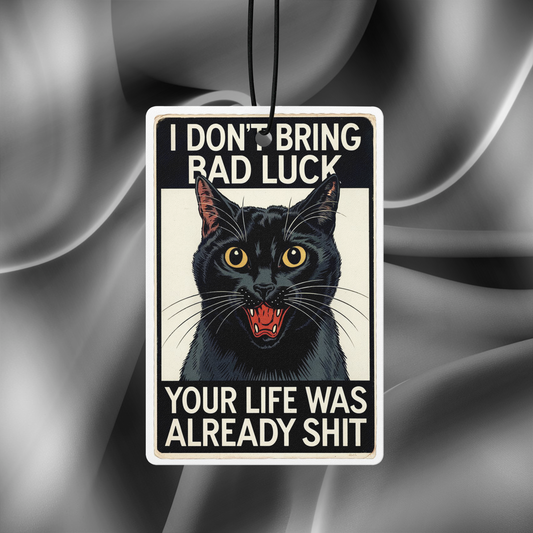 Black Cat Bad Luck Special Edition Car Air Freshener - Pack of 20 (Only £50) - A Humorous Design